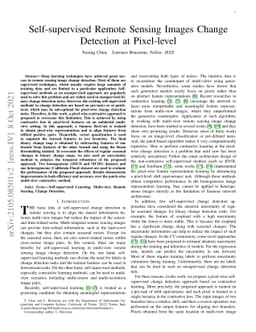 Self-supervised Remote Sensing Images Change Detection at Pixel-level