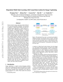 Dependent Multi-Task Learning with Causal Intervention for Image
  Captioning