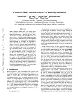 Contrastive Model Inversion for Data-Free Knowledge Distillation