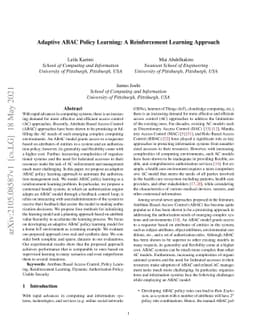 Adaptive ABAC Policy Learning: A Reinforcement Learning Approach