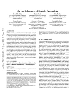 On the Robustness of Domain Constraints