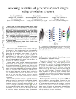 Assessing aesthetics of generated abstract images using correlation
  structure