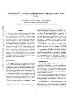 Semi-Supervised Classification and Segmentation on High Resolution
  Aerial Images