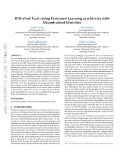 DID-eFed: Facilitating Federated Learning as a Service with
  Decentralized Identities