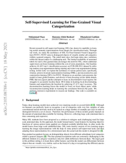 Self-Supervised Learning for Fine-Grained Visual Categorization