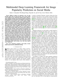 Multimodal Deep Learning Framework for Image Popularity Prediction on
  Social Media
