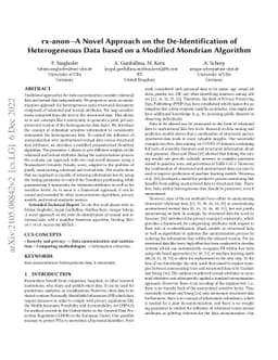 rx-anon -- A Novel Approach on the De-Identification of Heterogeneous
  Data based on a Modified Mondrian Algorithm