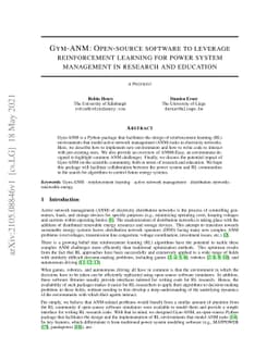 Gym-ANM: Open-source software to leverage reinforcement learning for
  power system management in research and education