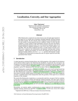 Localization, Convexity, and Star Aggregation