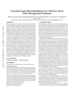 Learning Graph Meta Embeddings for Cold-Start Ads in Click-Through Rate
  Prediction