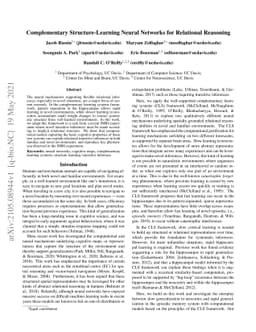 Complementary Structure-Learning Neural Networks for Relational
  Reasoning