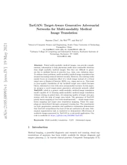TarGAN: Target-Aware Generative Adversarial Networks for Multi-modality
  Medical Image Translation