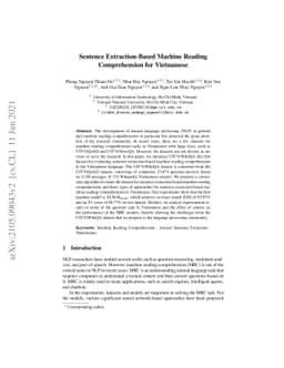 Sentence Extraction-Based Machine Reading Comprehension for Vietnamese