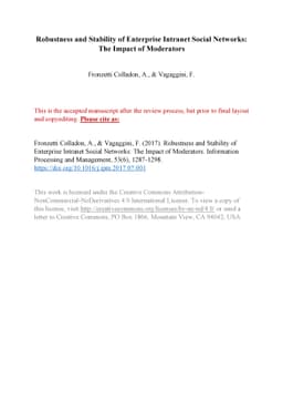 Robustness and stability of enterprise intranet social networks: The
  impact of moderators