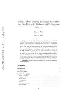 Using Machine Learning Techniques to Identify Key Risk Factors for
  Diabetes and Undiagnosed Diabetes