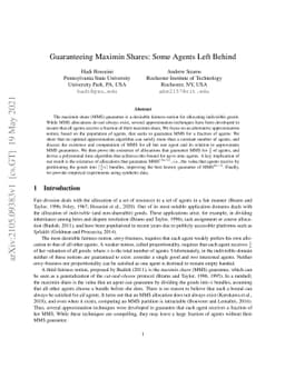 Guaranteeing Maximin Shares: Some Agents Left Behind