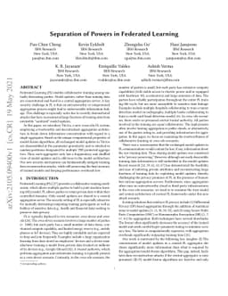 Separation of Powers in Federated Learning