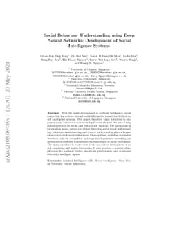 Social Behaviour Understanding using Deep Neural Networks: Development
  of Social Intelligence Systems