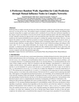 A Preference Random Walk Algorithm for Link Prediction through Mutual
  Influence Nodes in Complex Networks