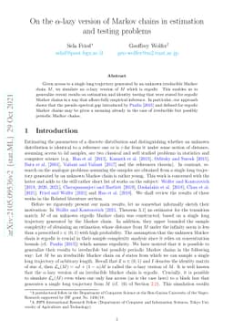 On the $α$-lazy version of Markov chains in estimation and testing
  problems