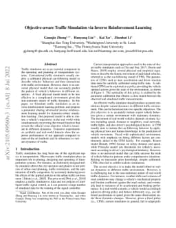 Objective-aware Traffic Simulation via Inverse Reinforcement Learning