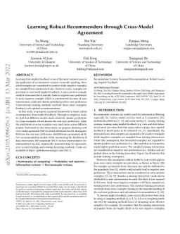 Learning Robust Recommenders through Cross-Model Agreement