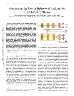 Optimizing the Use of Behavioral Locking for High-Level Synthesis