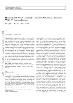 Hierarchical Non-Stationary Temporal Gaussian Processes With
  $L^1$-Regularization