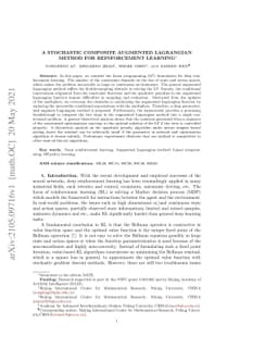 A Stochastic Composite Augmented Lagrangian Method For Reinforcement
  Learning