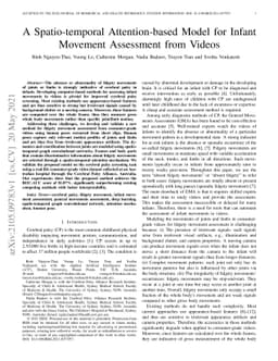 A Spatio-temporal Attention-based Model for Infant Movement Assessment
  from Videos