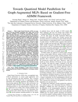 Towards Quantized Model Parallelism for Graph-Augmented MLPs Based on
  Gradient-Free ADMM Framework