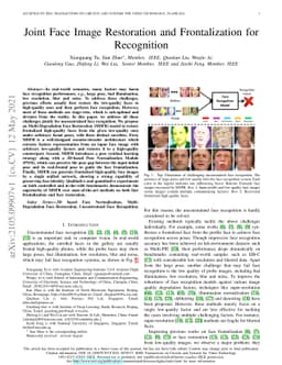 Joint Face Image Restoration and Frontalization for Recognition