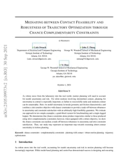 Mediating between Contact Feasibility and Robustness of Trajectory
  Optimization through Chance Complementarity Constraints