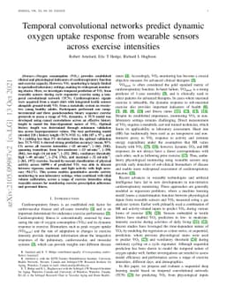 Temporal convolutional networks predict dynamic oxygen uptake response
  from wearable sensors across exercise intensities