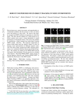 Robust Unsupervised Multi-Object Tracking in Noisy Environments