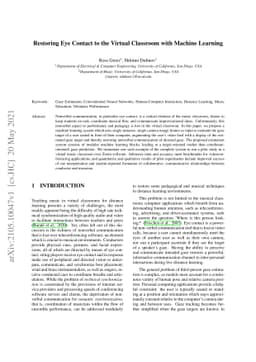 Restoring Eye Contact to the Virtual Classroom with Machine Learning