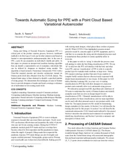 Towards Automatic Sizing for PPE with a Point Cloud Based Variational
  Autoencoder