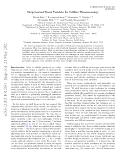 Deep-Learned Event Variables for Collider Phenomenology