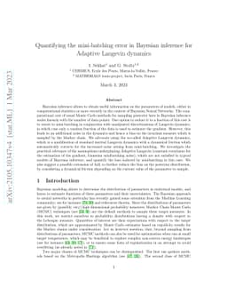 Quantifying the mini-batching error in Bayesian inference for Adaptive
  Langevin dynamics