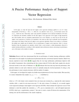A Precise Performance Analysis of Support Vector Regression