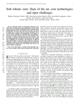 Soft robotic suits: State of the art, core technologies and open
  challenges