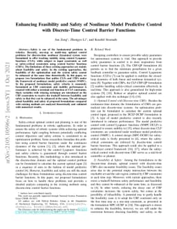 Enhancing Feasibility and Safety of Nonlinear Model Predictive Control
  with Discrete-Time Control Barrier Functions