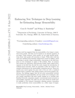 Embracing New Techniques in Deep Learning for Estimating Image
  Memorability