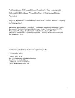 Post-Radiotherapy PET Image Outcome Prediction by Deep Learning under
  Biological Model Guidance: A Feasibility Study of Oropharyngeal Cancer
  Application