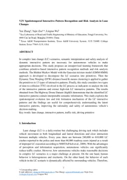 V2V Spatiotemporal Interactive Pattern Recognition and Risk Analysis in
  Lane Changes