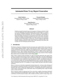 Automated Knee X-ray Report Generation