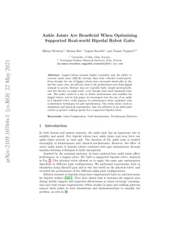 Ankle Joints Are Beneficial When Optimizing Supported Real-world Bipedal
  Robot Gaits