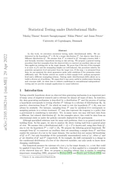 Statistical Testing under Distributional Shifts