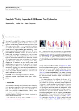 Heuristic Weakly Supervised 3D Human Pose Estimation