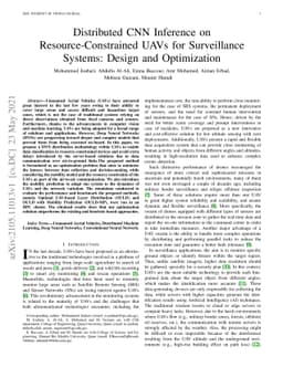 Distributed CNN Inference on Resource-Constrained UAVs for Surveillance
  Systems: Design and Optimization